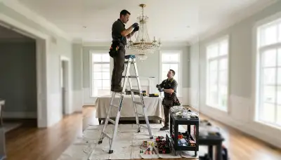 Chandelier installation service by a licensed electrician in Littleton, CO