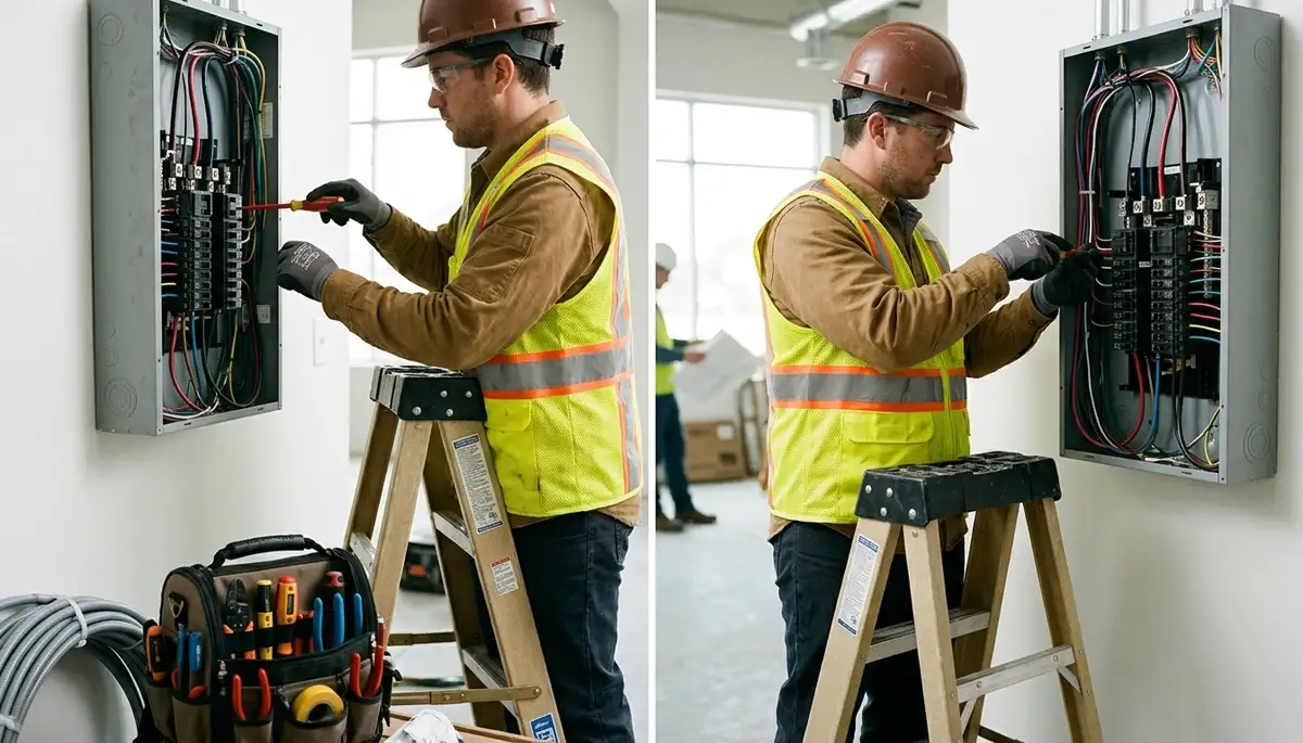 Electrician providing electrical service for a Littleton, CO home inspection