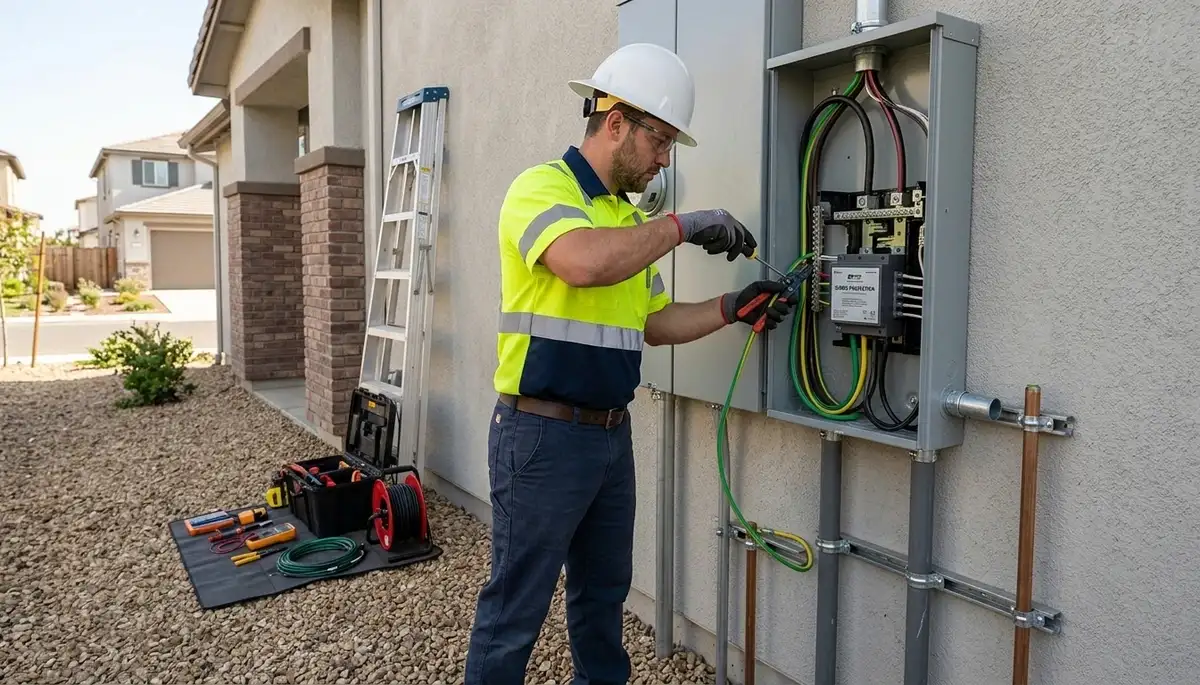 Lightning surge protection installation by an electrician in a Littleton, Colorado home electrical panel
