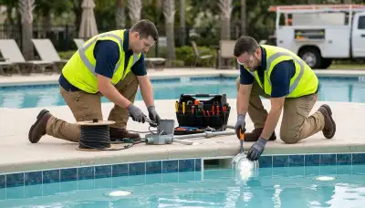 Pool lighting installation by a Littleton, CO electrician for residential swimming pools