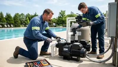 Electrician wiring a pool pump circuit for a Littleton, CO home with safe electrical panel connections