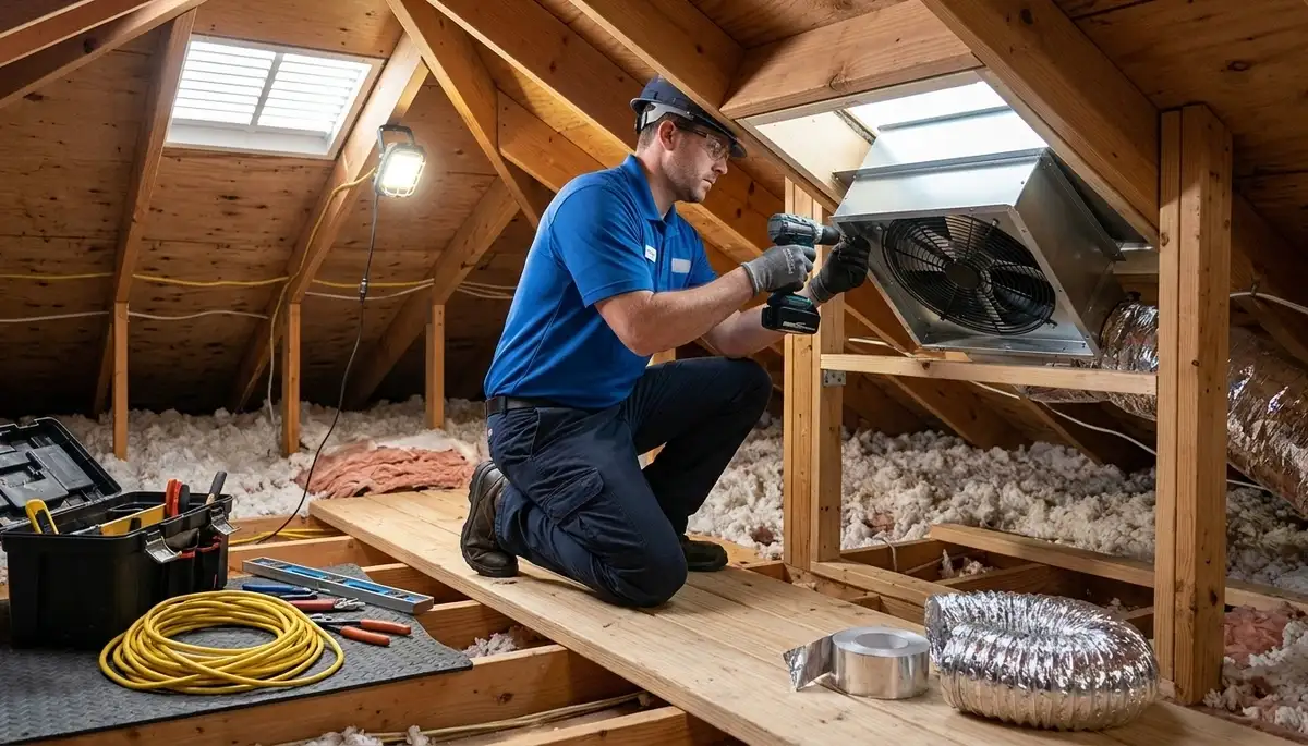Whole house fan installation by an electrician in a Littleton, CO home